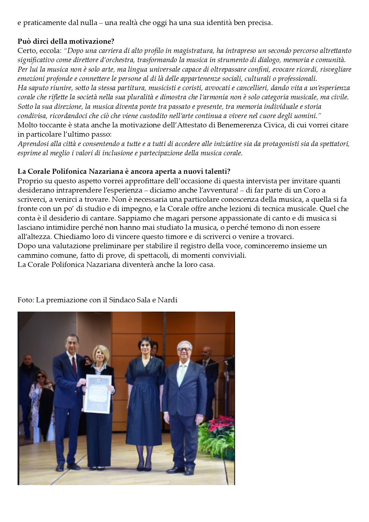 Articolo del periodico INSTAT 15 dicembre 2025